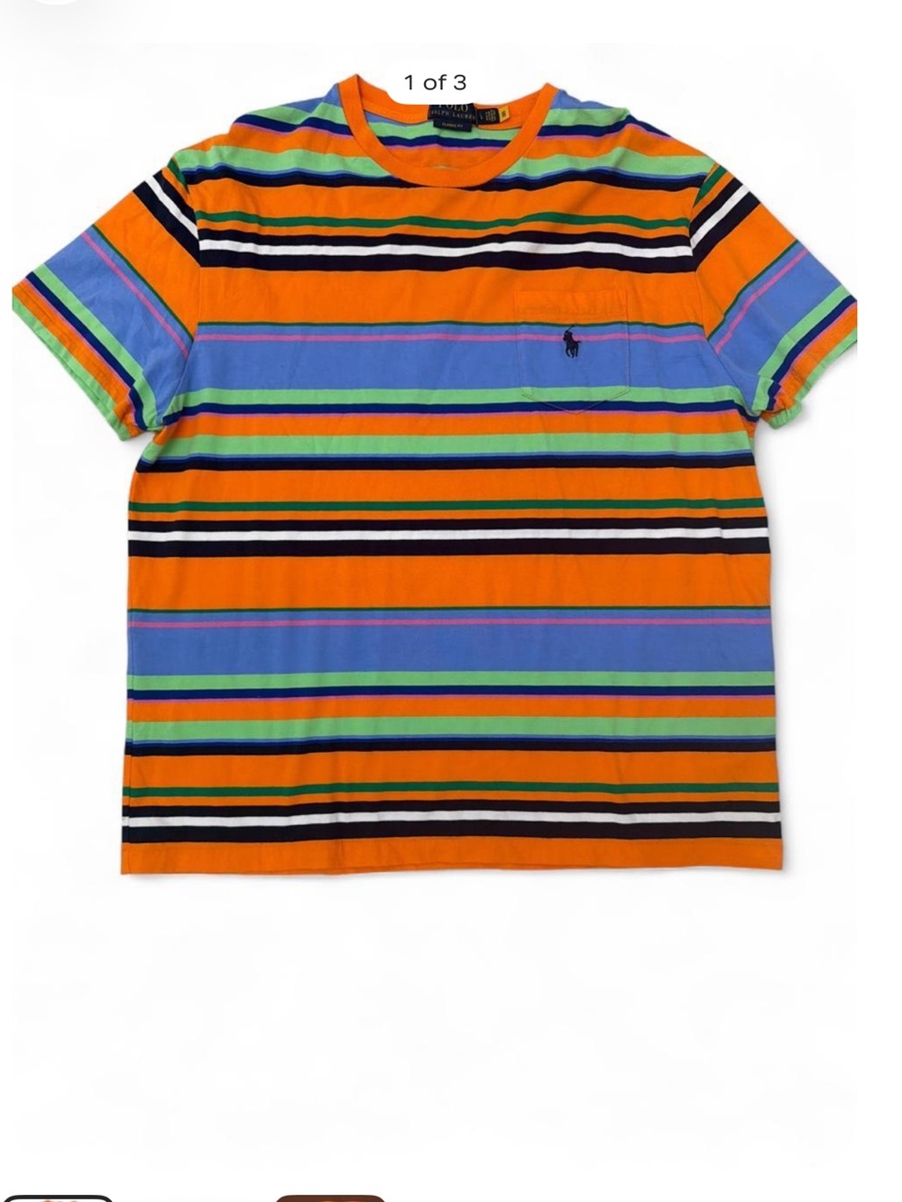 Boy’s Ralph Lauren Orange Multicolor Striped Polo Shirt